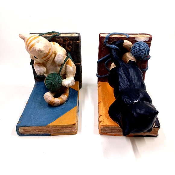 Vtg Whittle Cats Bookends Figi Graphics 5 In. Tall 2.5 In. Wide 3 In. Deep 1996 - Picture 5 of 6